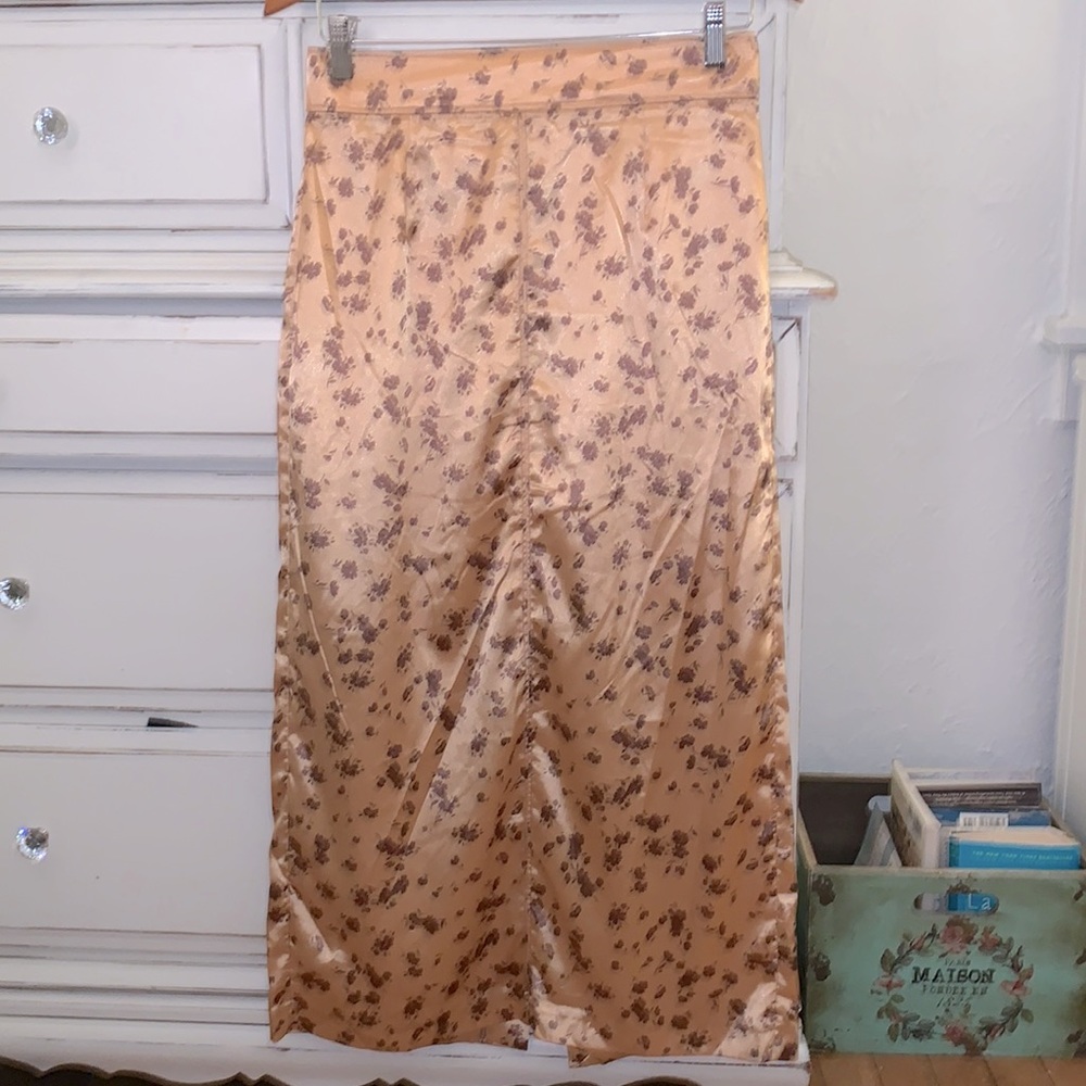 ZARA satin midi skirt